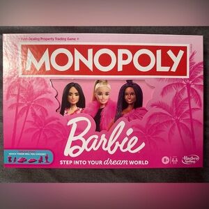 Monopoly!! Barbie style! NWOT, open box, never played. Pet/smoke free home.